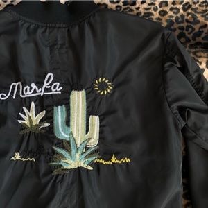 Embroidered Marfa, TX Cactus Bomber